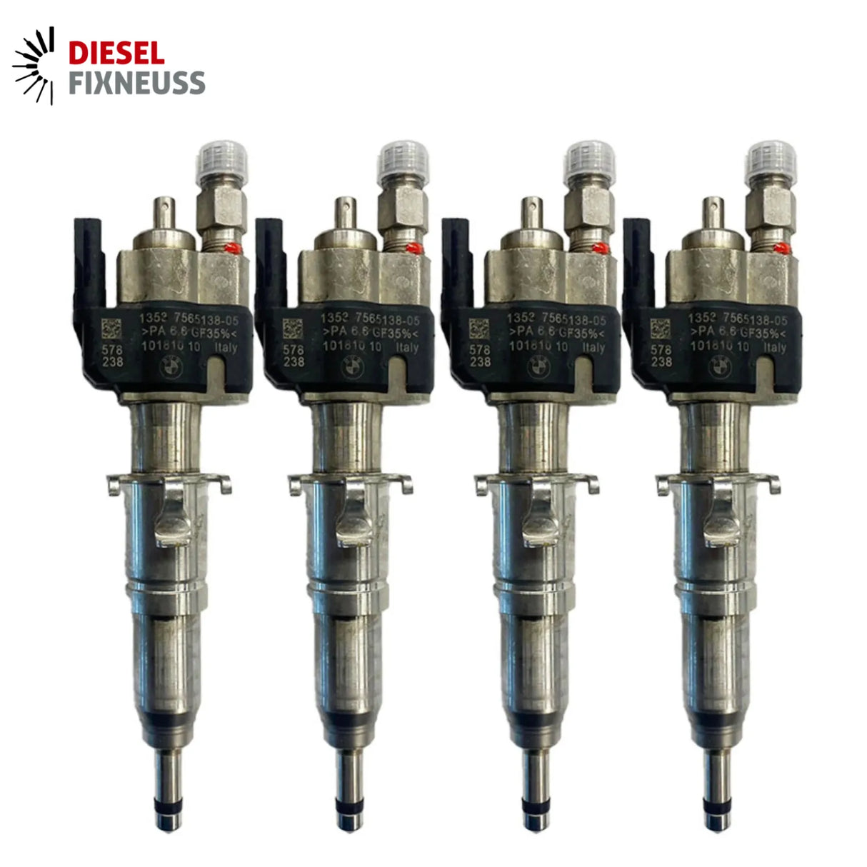 4x Fuel Injector BMW 1/3/5 Series | Part No: 13537589048/13537565138-05 Benzin | Compatible with N45/N43/N53 Engines | Includes Copper Ring, O-Ring, Test Report | 1-Year Unlimited Mileage Warranty