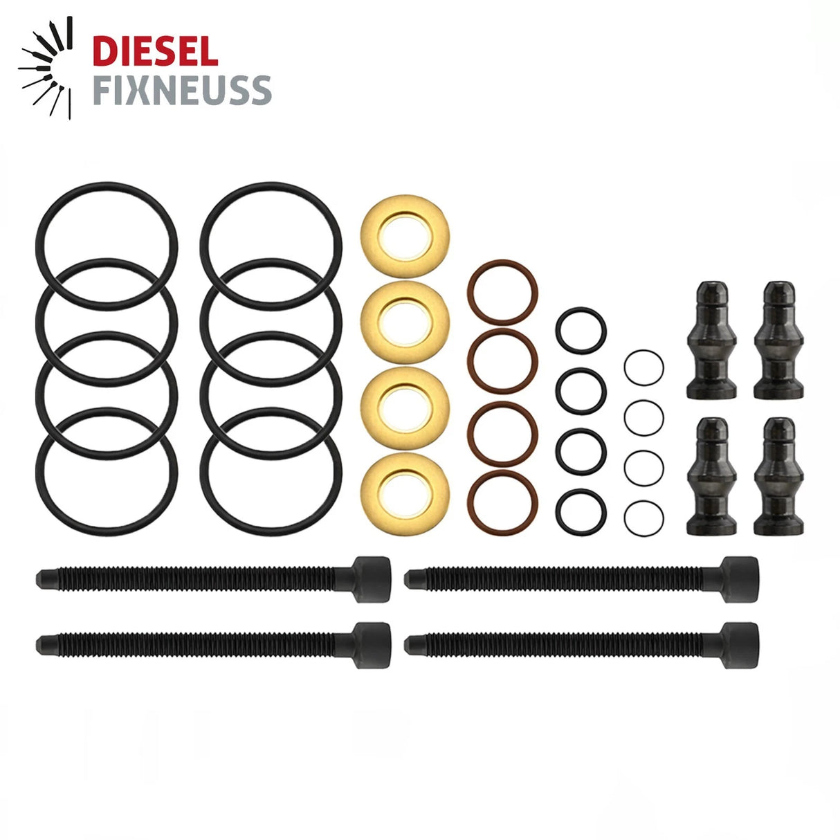 4x WHT003179 Injektorschraube + 1417010997 Injektor Dichtungen PD Diesel