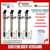 4x Injektor Einspritzdüse 03L130277B Siemens VW Motor 1,6 TDI CONTINENTAL