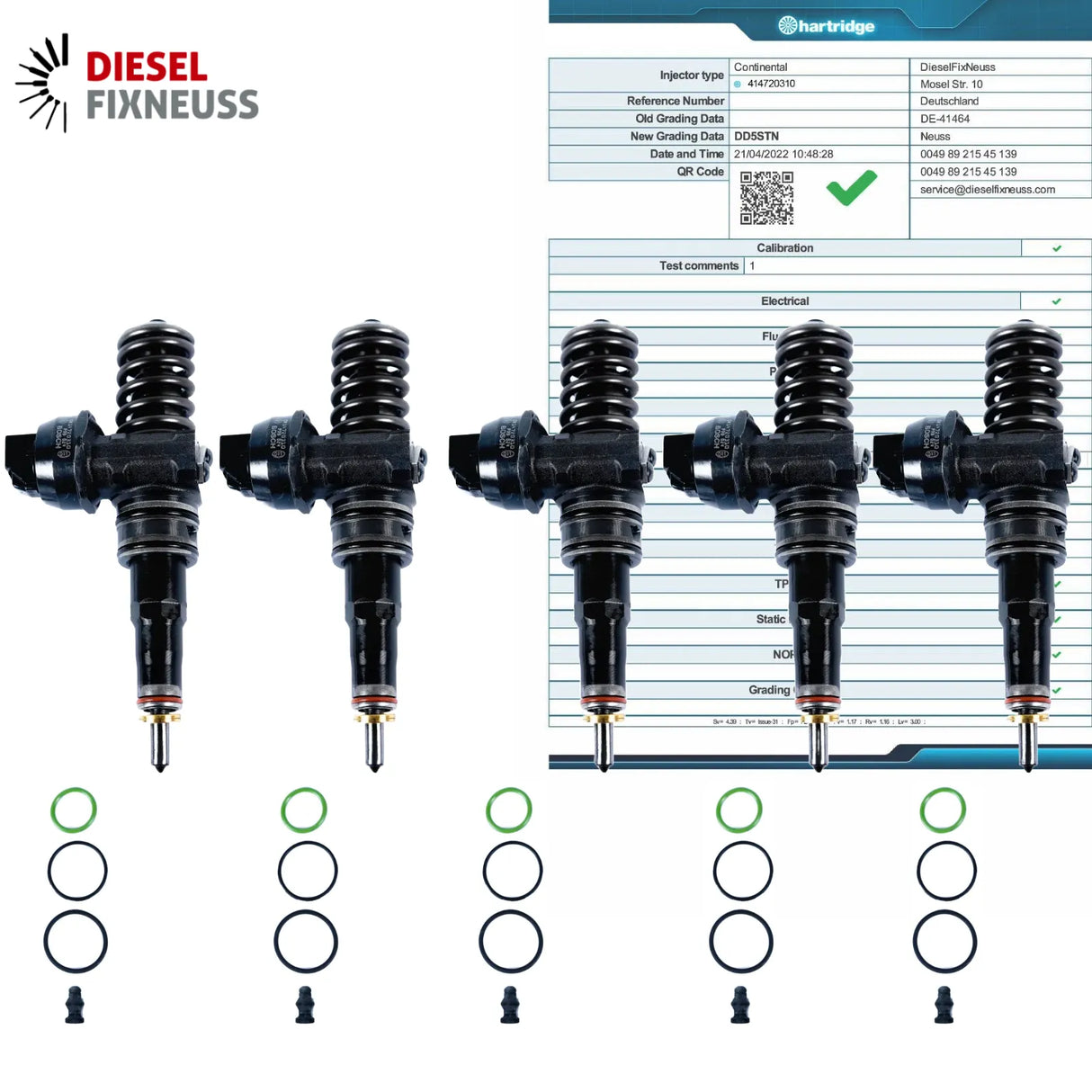 5x VW T5 TOUAREG 2.5 TDi BNZ PUMPEDÜSE ELEMENT 070130073R 070130073RX 0414720310