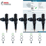 5x Pumpedüse VW Transporter Bus T5 2.5 TDI 96 kW 131 PS BNZ 070130073R 0414720310