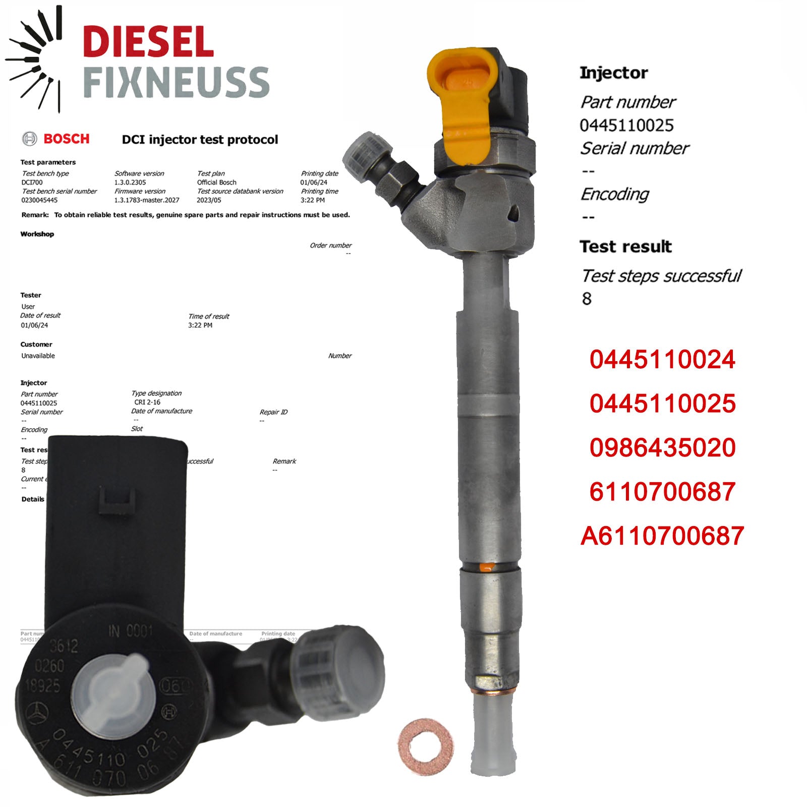 Injektor-Mercedes-CDI-C-KLASSE-A6130700687 0445110025