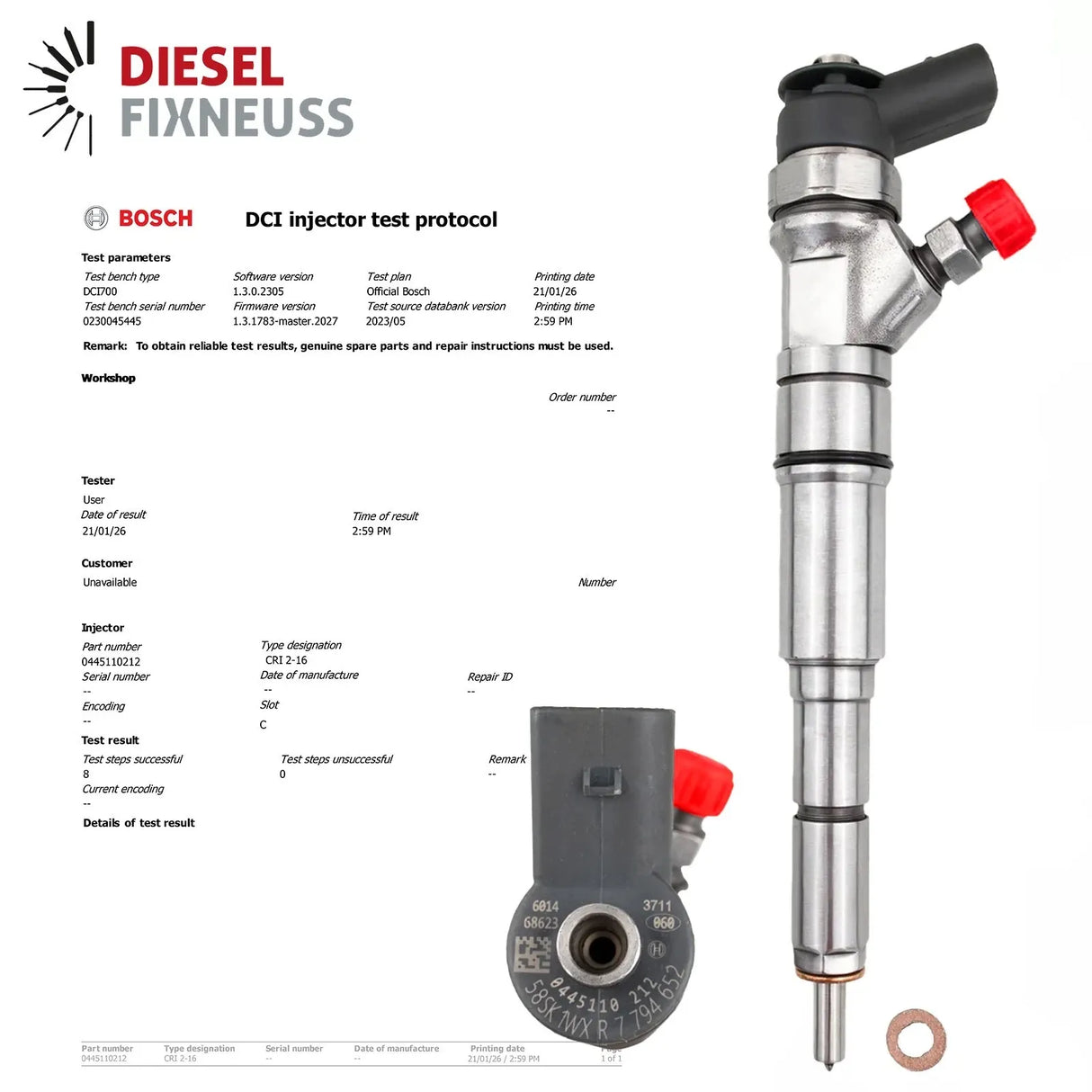 Injektor Einspritzdüse BMW 7794652 7794919 7794554 2,5D E60 E61 0445110212