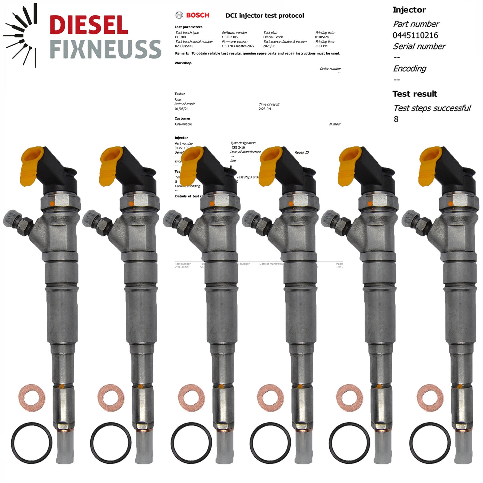 6x EINSPRITZDÜSE 0445110216 BMW 0445110161 0986435091 2,0d 3,0d EURO 4