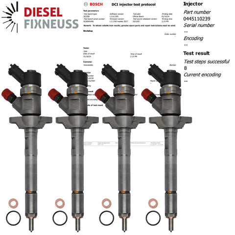 4 Injecteur Bosch 0445110239 Fiat Mj Ford 1.6 TDCI Citroen Peugeot 1.6 HDI Mazda