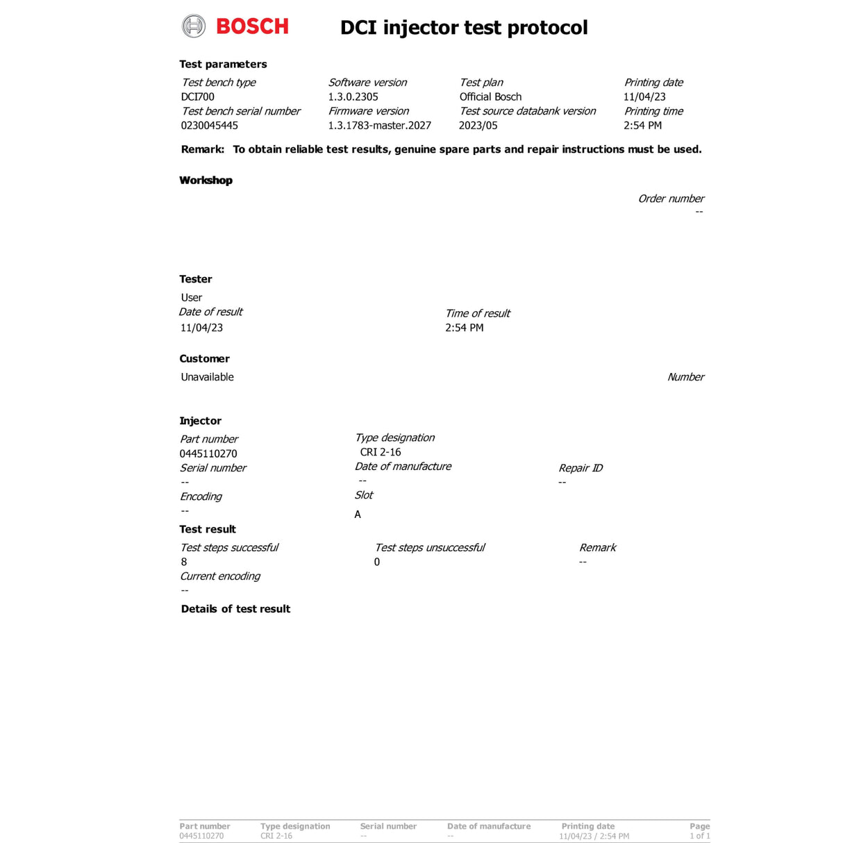 Chevrolet Captiva 2.0 CDTI Einspritzdüse Injektor 0445110270 96440397