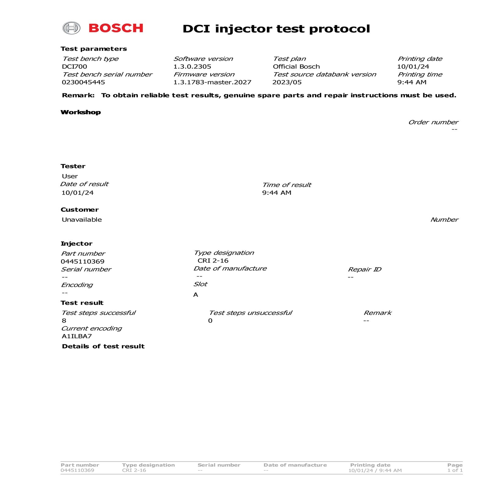 Einspritzdüse 0445110368 AUDI A3 A4 A6 TT 2.0 TDI 0445110369 03L130277J