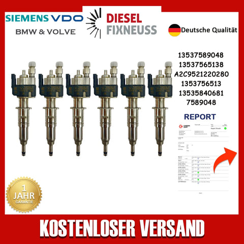 6x Einspritzdüse VDO 13537565138-01 N43 N53 BMW Benzin 13537589048