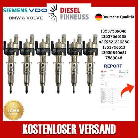 6x FUEL INJECTOR 13537589048 for BMW 1 3 5 6 Petrol N43 N53 ENGINES 13537565138-06