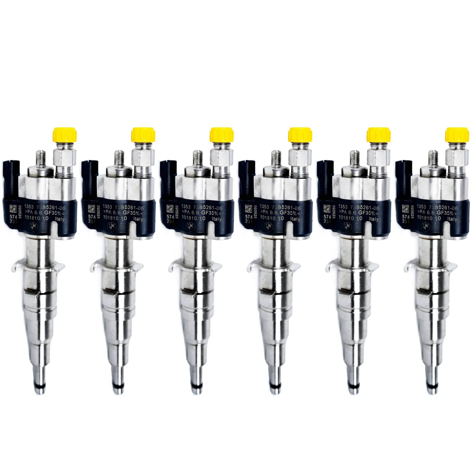 BMW Fuel Injector - VDO/Siemens 13537585261-06 / 13537589048. High-quality fuel injectors for BMW gasoline engines. Compatible with N43, N53, and N52 engine series. Includes copper sealing rings and test report.