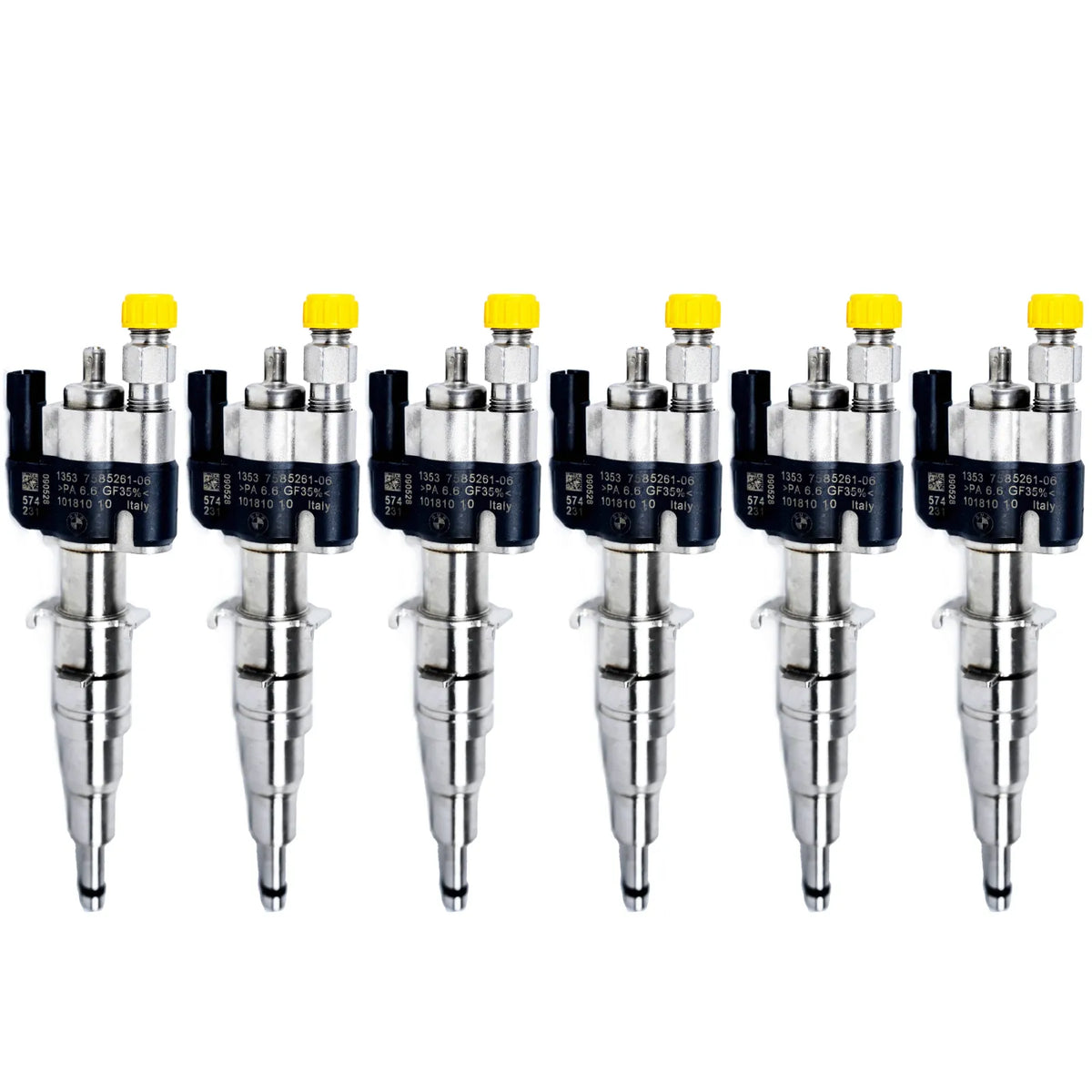 BMW Fuel Injector - VDO/Siemens 13537585261-06 / 13537589048. High-quality fuel injectors for BMW gasoline engines. Compatible with N43, N53, and N52 engine series. Includes copper sealing rings and test report.