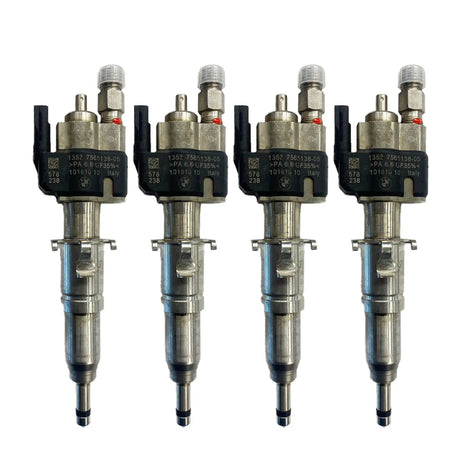 4x Fuel Injector BMW 1/3/5 Series | Part No: 13537589048-06/13537565138 Benzin | Compatible with N45/N43/N53 Engines | Includes Copper Ring, O-Ring, Test Report | 1-Year Unlimited Mileage Warranty