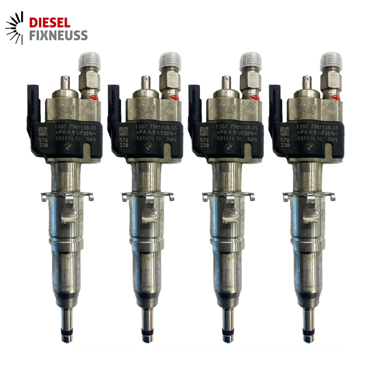 4x Fuel Injector BMW 1/3/5 Series | Part No: 13537589048-06/13537565138 Benzin | Compatible with N45/N43/N53 Engines | Includes Copper Ring, O-Ring, Test Report | 1-Year Unlimited Mileage Warranty