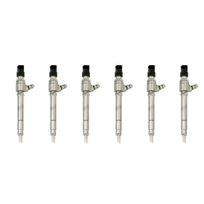 6x Siemens Diesel 4H2Q-9K546-AF injector for Land Rover Discovery III (L319) 2.7 TD 4x4 (07.2004-09.2009) and Range Rover Sport I (L320) 2.7 D 4x4 (02.2005-03.2013). Suitable for vehicles with 2720cc, 140kW/190PS, 276DT(TDV6) engine. Reference number LR006495 and LR008836.