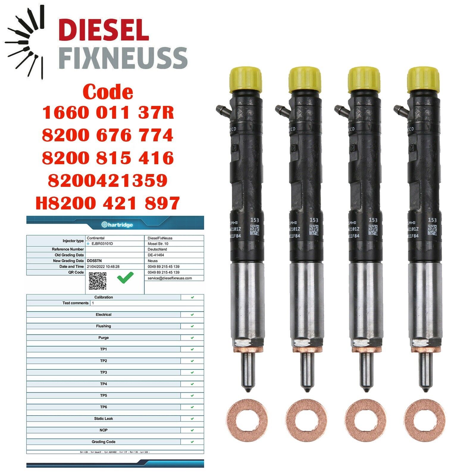 4x Einspritzdüse EJBR05101D RENAULT 1,5 dci 28232251 EJBR03101D EJBR02701Z