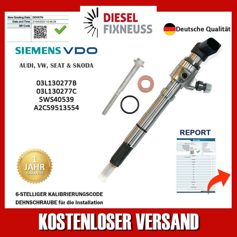 03L130277B Einspritzdüse VW Siemens CAYA 1,6 TDI Continental VDO 03L130277S TOP