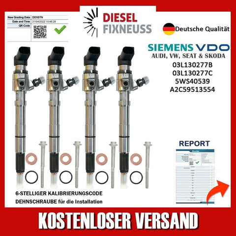 4 X DIESEL INJECTOR FITS SEAT, AUDI, SKODA, VW GOLF, CADDY 1.6TDI, 03L130277B