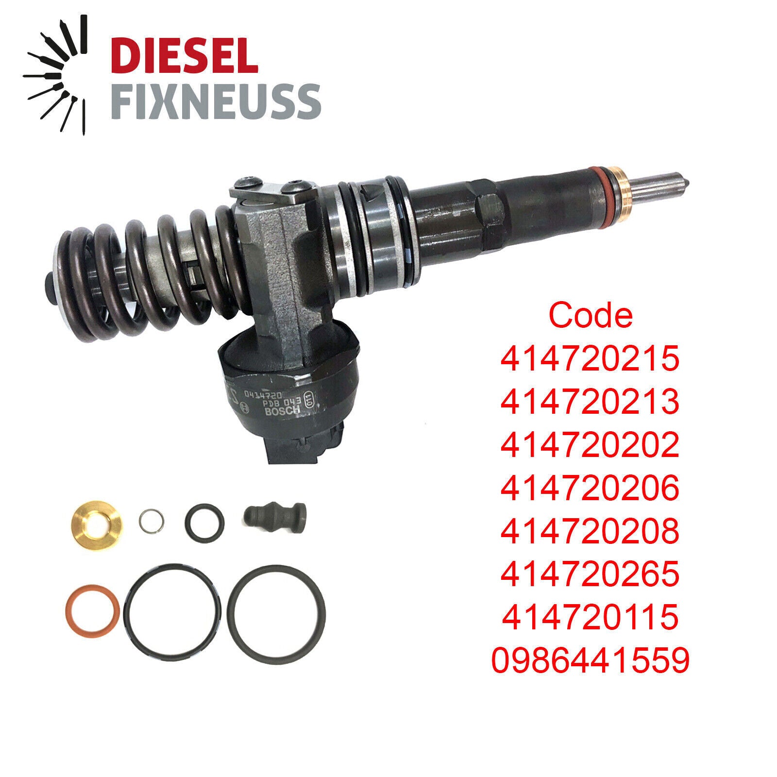 4x Pumpe Düse Einheit Einspritzdüse 0414720215 AUDI SEAT SKODA VW 0414720202