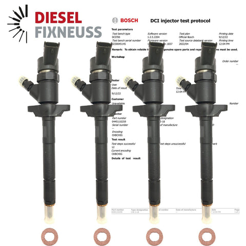 4x Einspritzdüse Injektor Ford Peugeot 80kW 109 PS 1,6 TDCI HDI 0445110259 Euro4