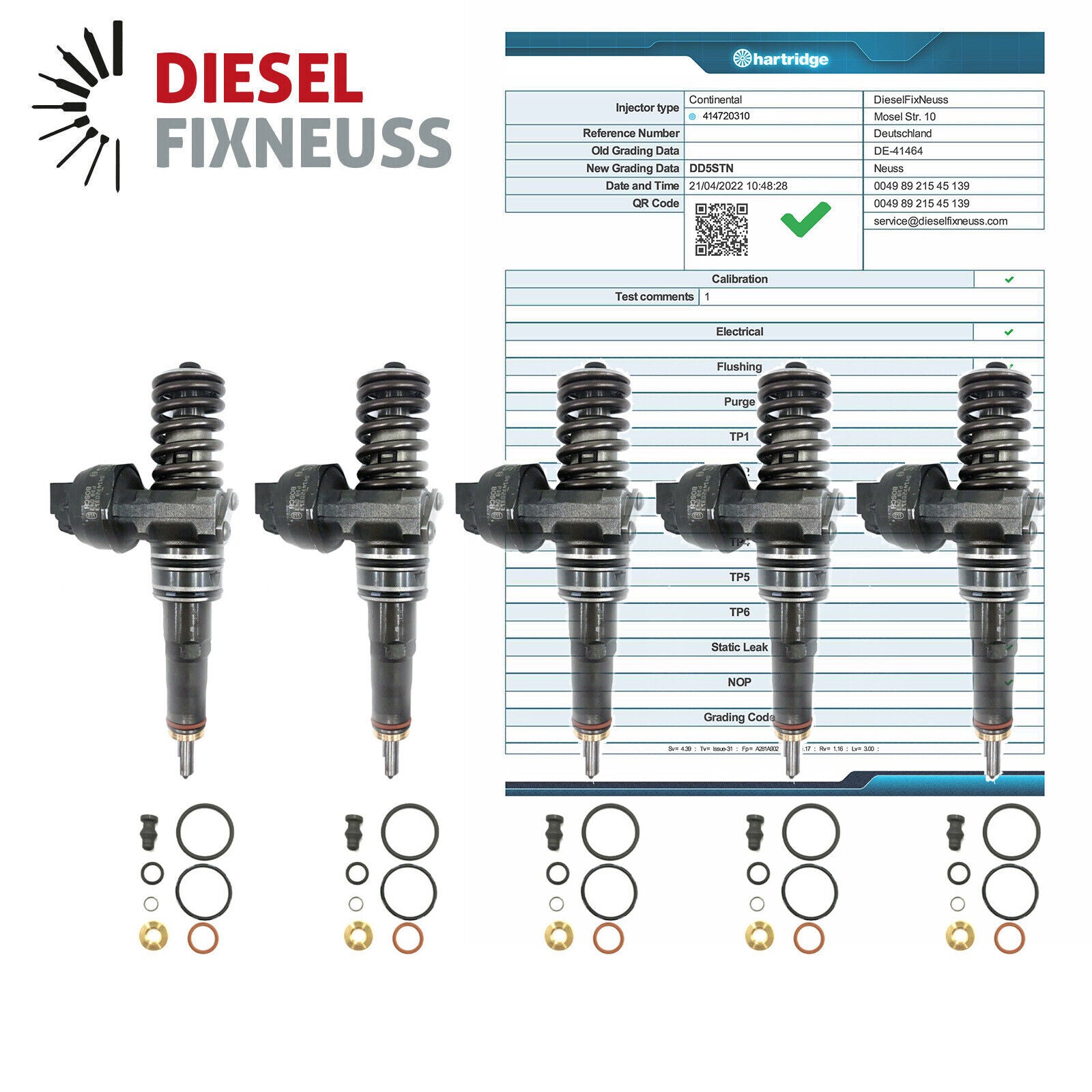 5x Einspritzdüse Bosch Injektor Pumpedüse 0414720310 VW T5 2.5TDI