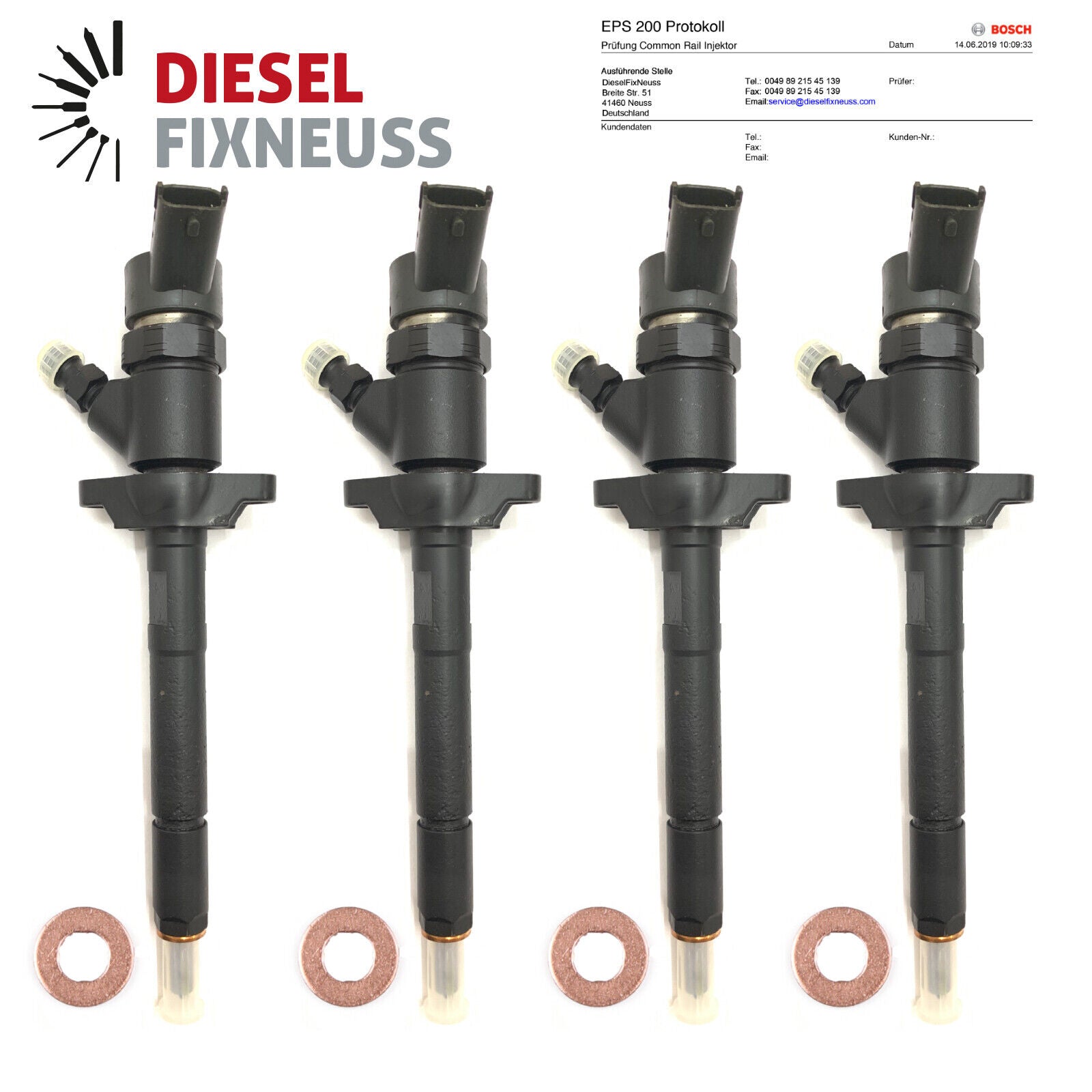 4 x INJEKTOR BOSCH 0445110259 CITROEN C3 C4 C5 1.6 HDi FORD FOCUS II 1.6 TDCi