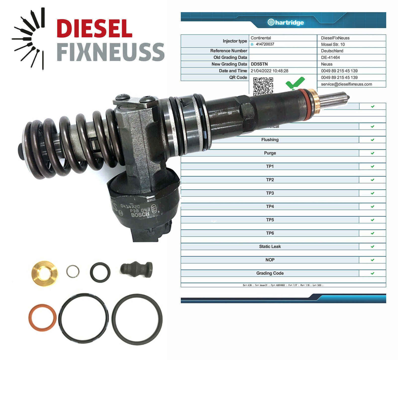 4x Einspritzdüse Pumpe Düse Einheit VW AUDI 1,9 TDI 0414720037 0986441559