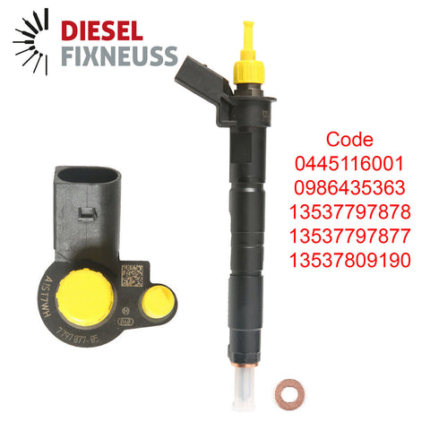 BOSCH Fuel Injector no. 0445116001 for BMW 320d, (E90/E91/E92/E93). 1995 ccm.