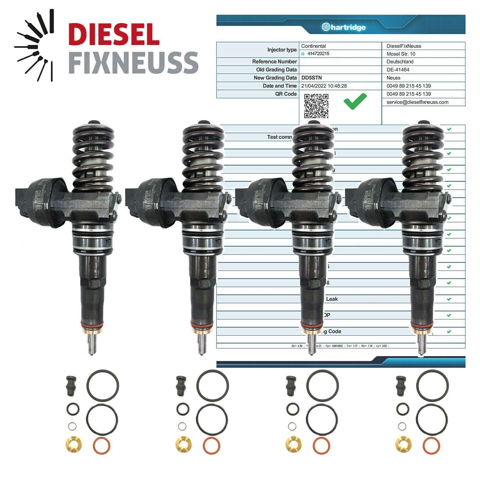 4 x BOSCH 038130073AG / 0986441559 / 0414720215 PUMPE-DÜSE-EINHEIT