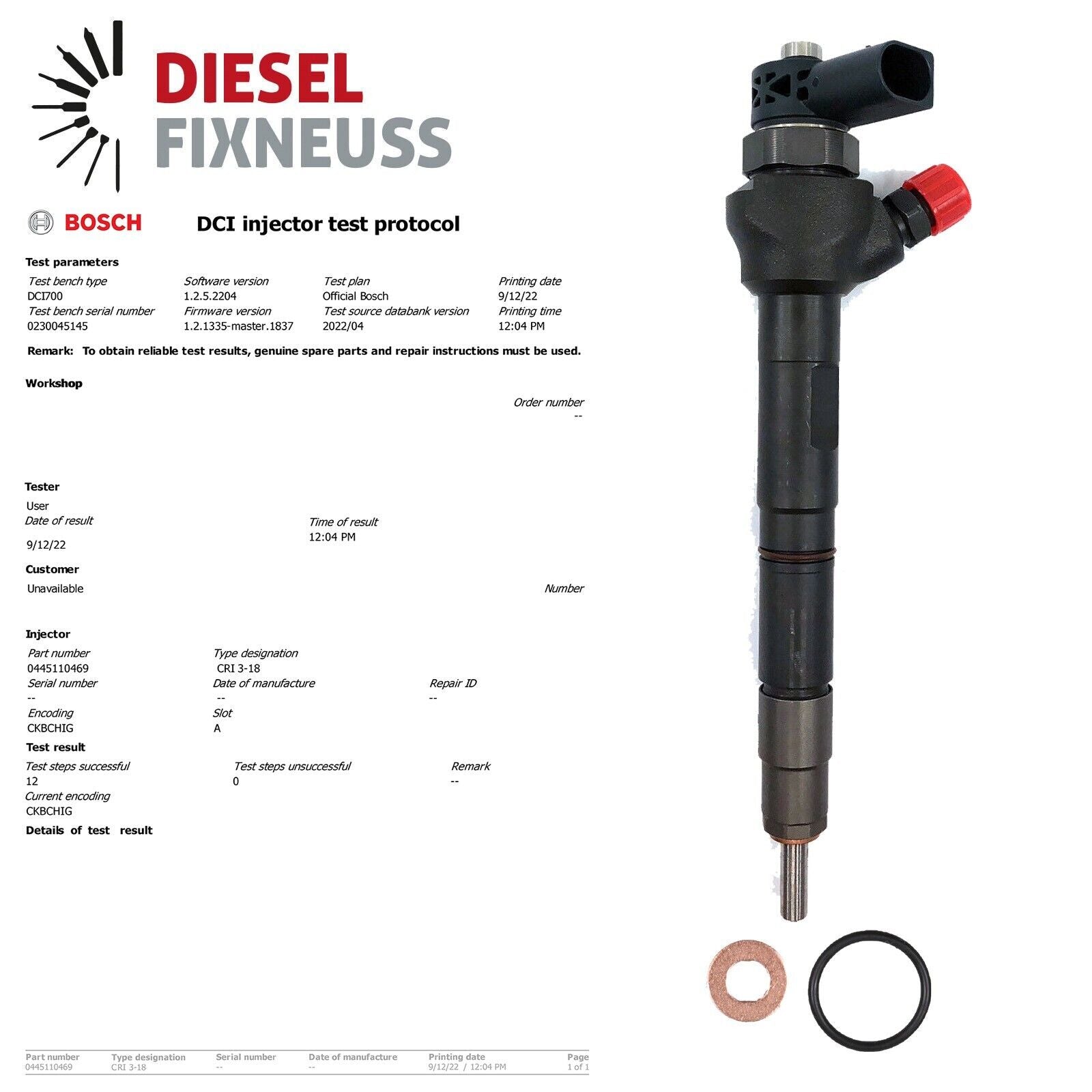 Einspritzdüse Injektor VW Audi 1,6 u. 2,0 TDI 0445110469 04L130277AC 04L130277