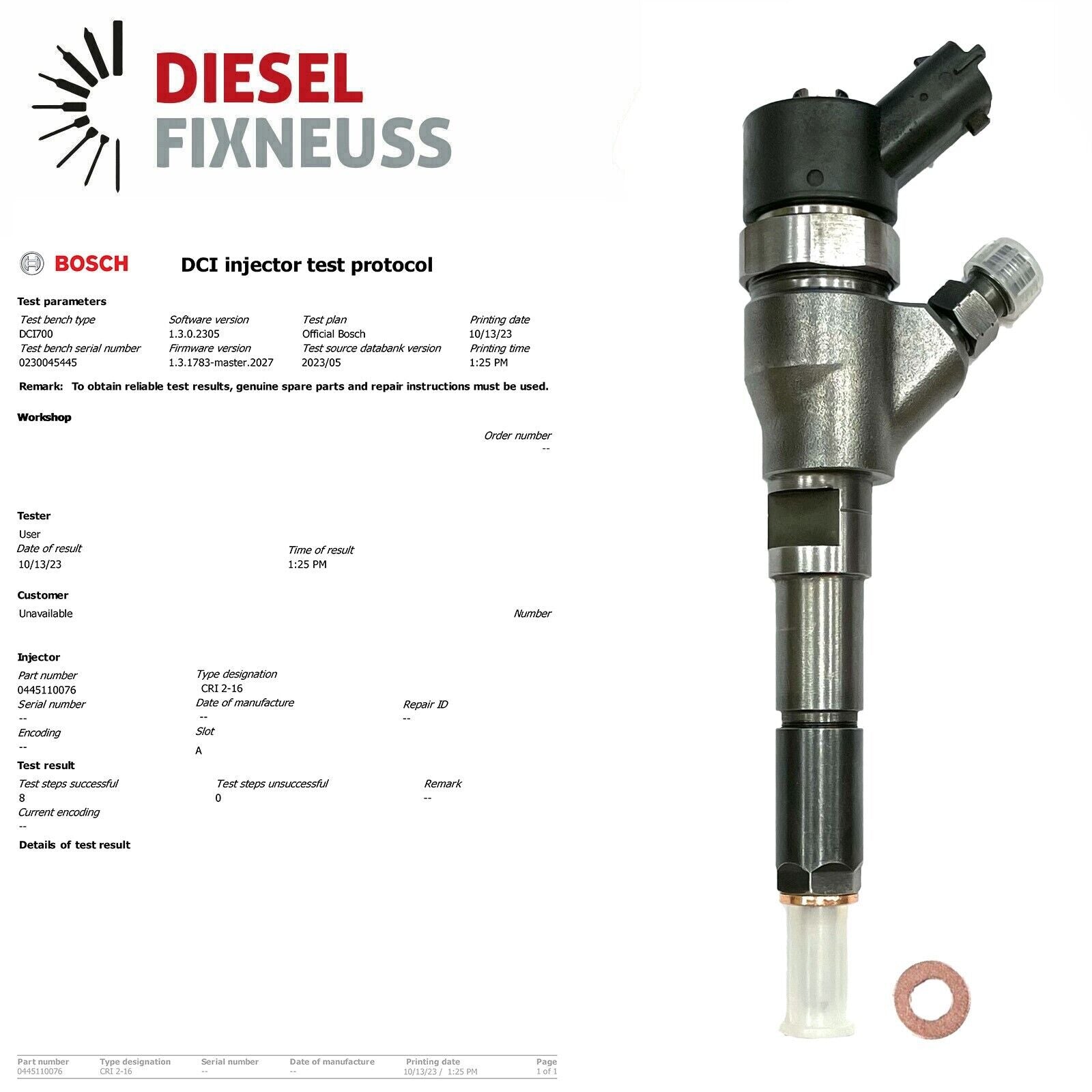 Injektor Einspritzdüse Bosch für Citroën Fiat Peugeot 0445110076 9641742880