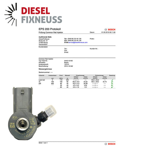 X4 Fiat Alfa Romeo Opel Injector | 1.3 MultiJet | Bosch 0445110183