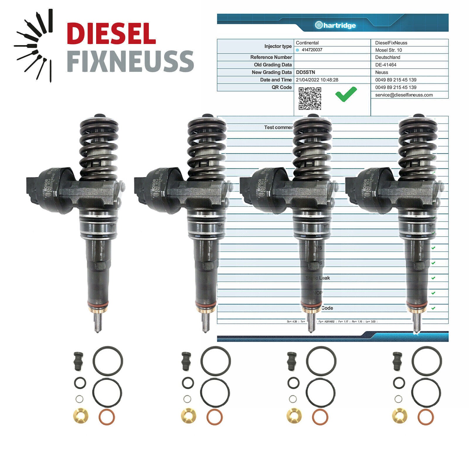 4x Einspritzdüse Pumpe Düse Einheit VW AUDI 1,9 TDI 0414720037 0986441559