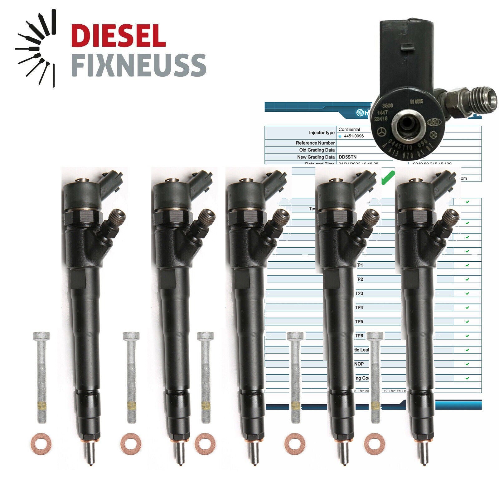 5x Einspritzdüse Injector Mercedes ML 270 E320 CDI 0445110035 0445110096