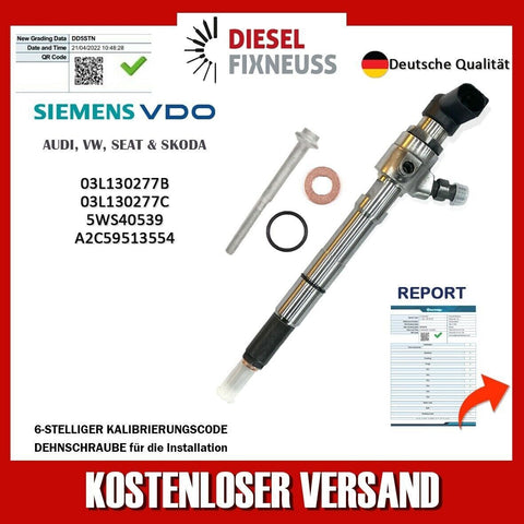 4x 03L130277B, A2C9626040080, 03L130277S VW Siemens CAYA 1,6 TDI Continental VDO