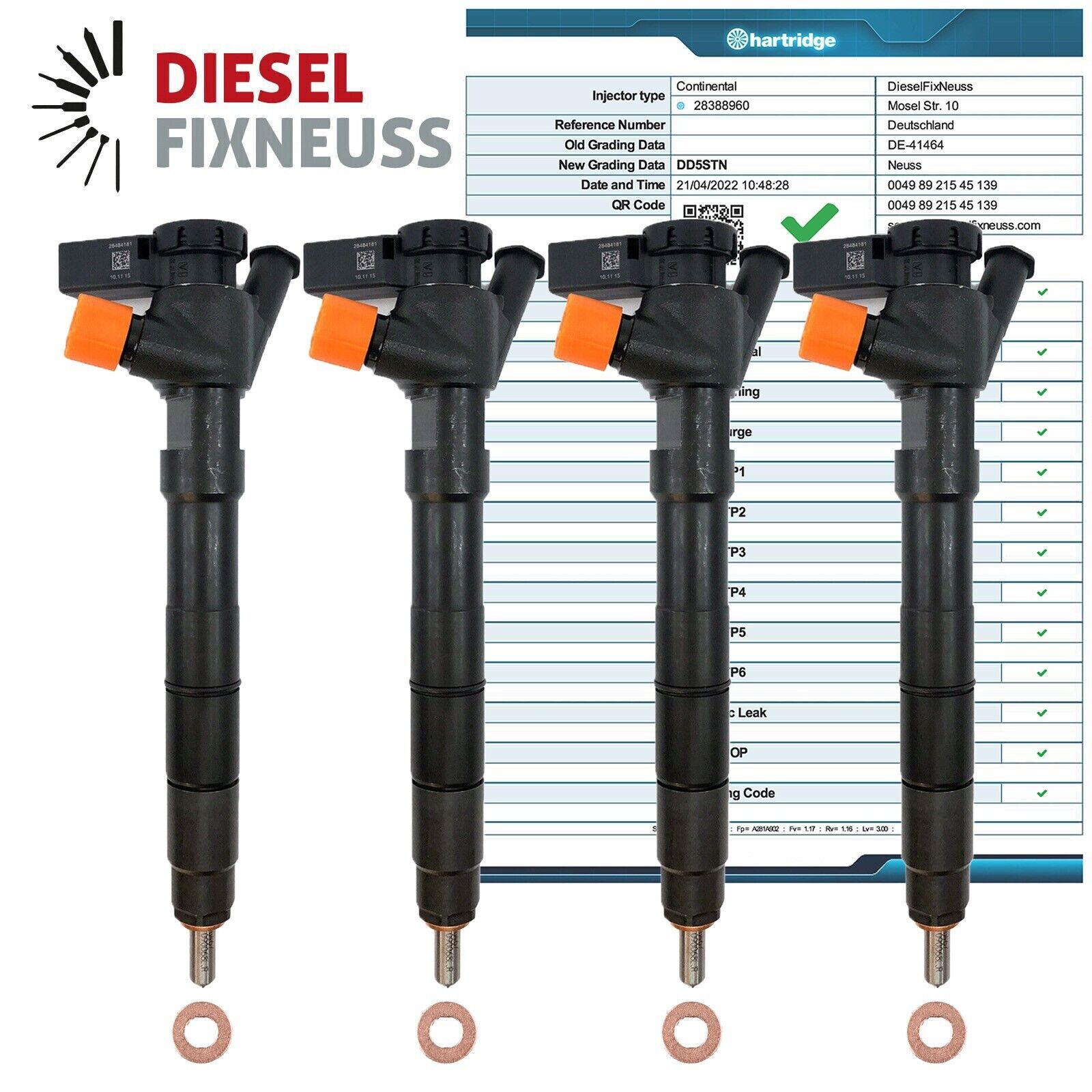 4x Einspritzdüse Citroen, Ford, Peugeot Delphi Diesel Injector 28388960 ,HRD 360