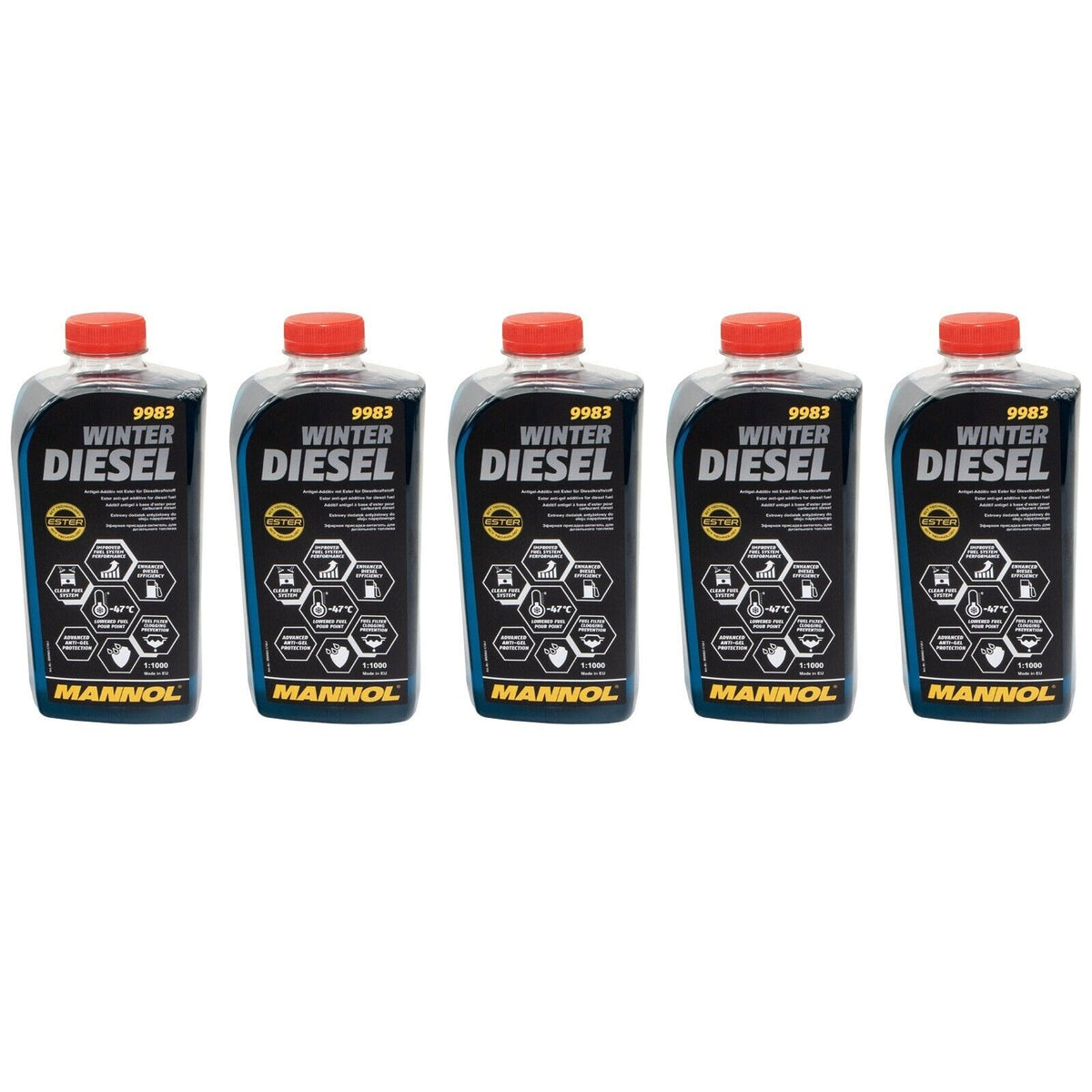 5 X 1L Winter Diesel Kraftstoff Additiv Heizöl MANNOL 9983 Fließ Fit Zusatz