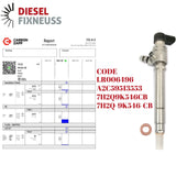 Siemens/Vdo Injector (7H2Q-9K546-CB) with Test Report for Land Rover Discovery III, IV, and Range Rover Sport (2004-2018). Compatible with 2.7 TDV6 Diesel Euro 4 engines, 2720cc, 140 KW, 190 HP. Part numbers: LR008837, LR006496, A2C59513553, X11-800-002-002Z.
