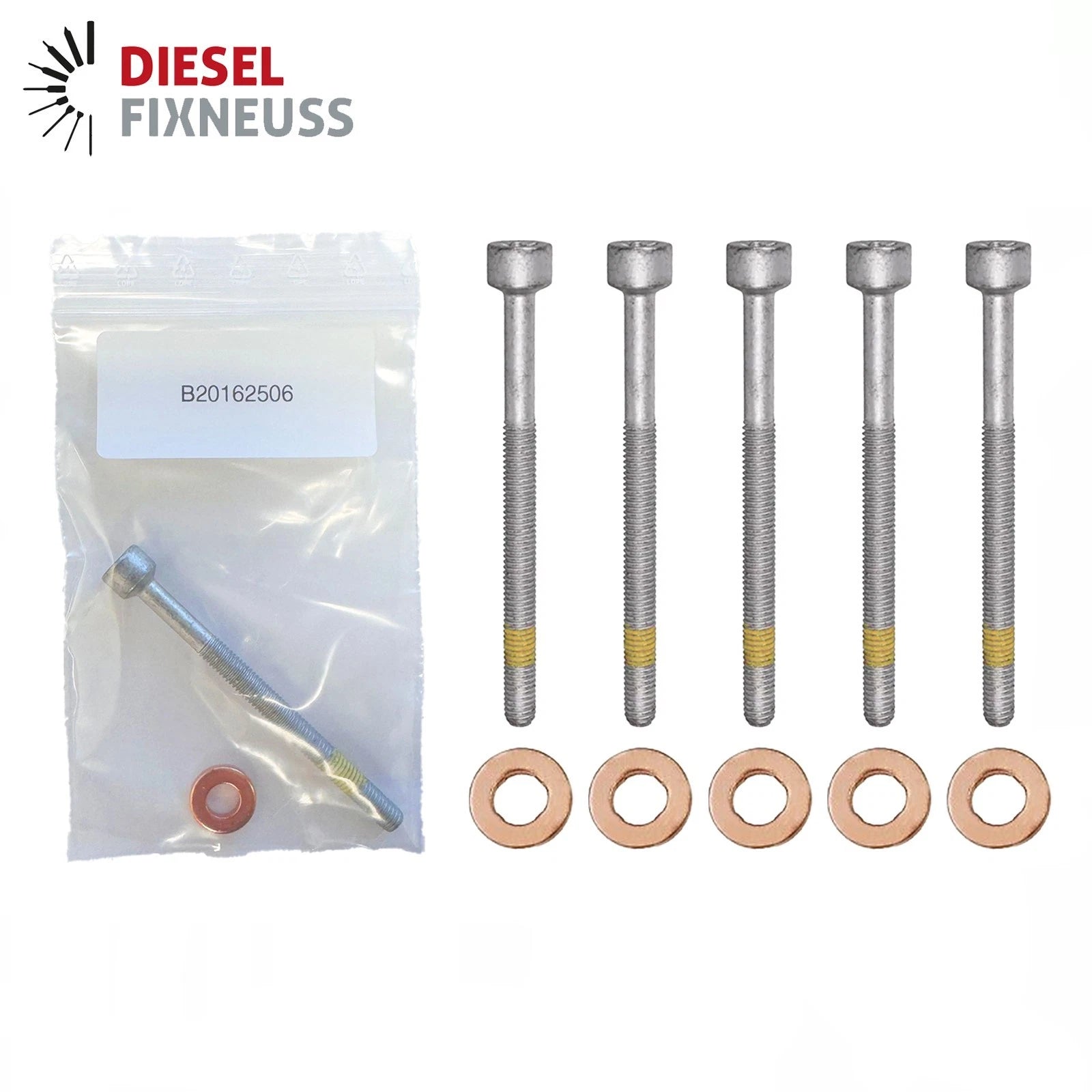 5x Zylinderschraube und 15×7.15×3.0 mm Dichtringe Einspritzdüse für Mercedes