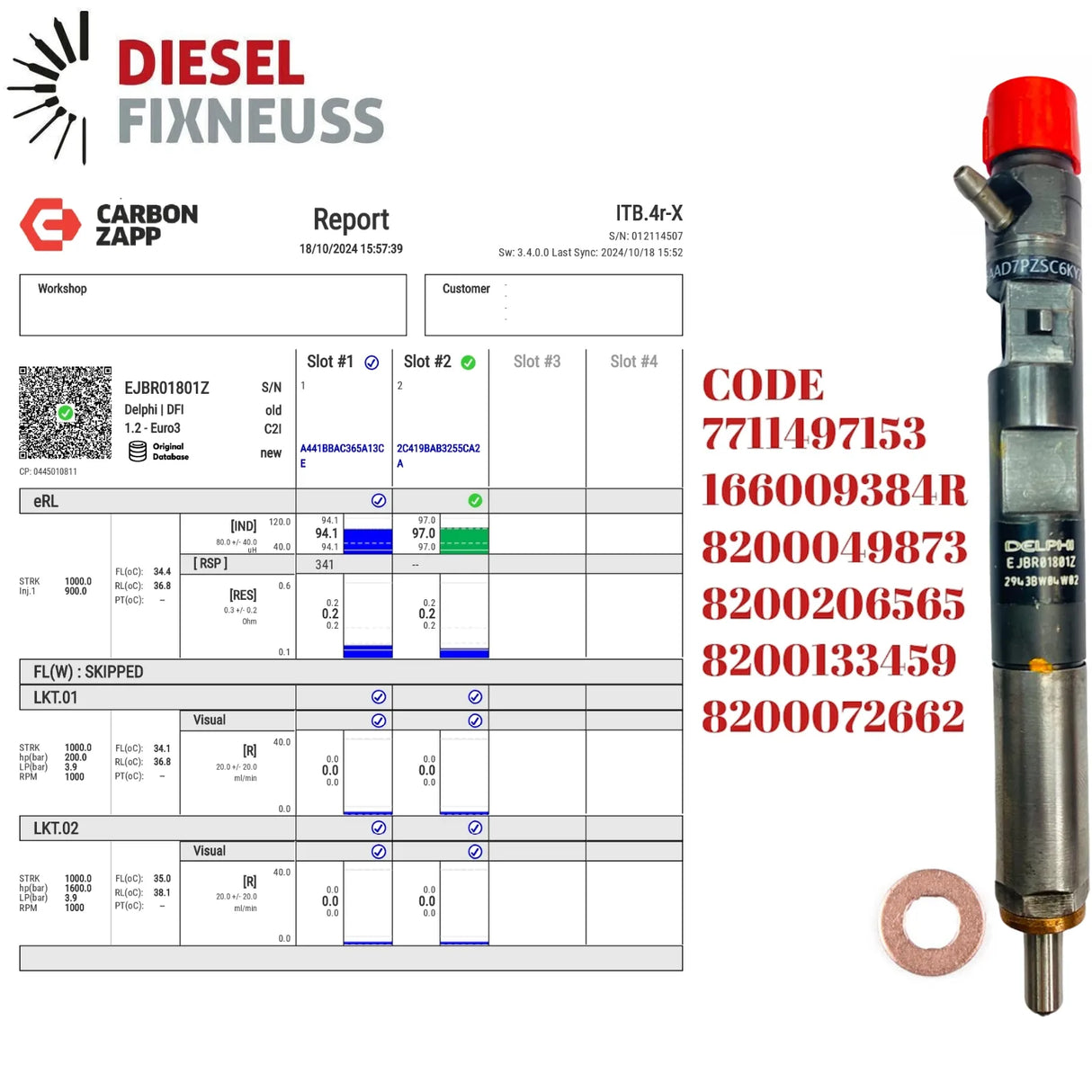 Einspritzdüse Injektor EJBR01801A EJBR01801Z Renault Clio Kangoo 1,5 dCi