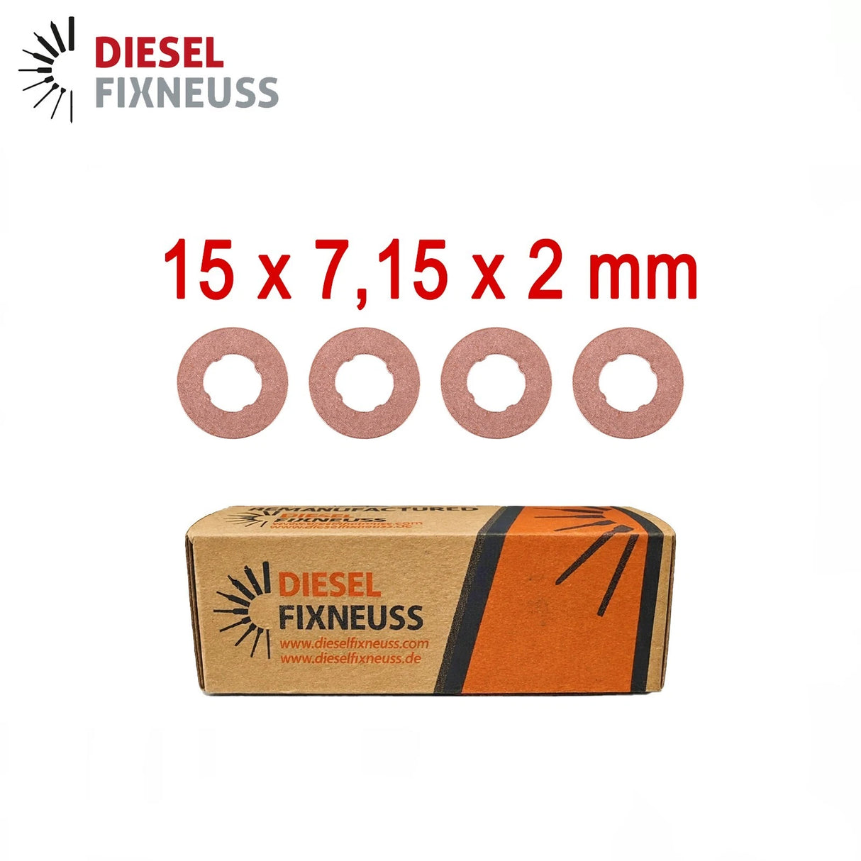 4x Kupfer Injektor Dichtring 15x7,15x2 mm – Injektor Dichtung