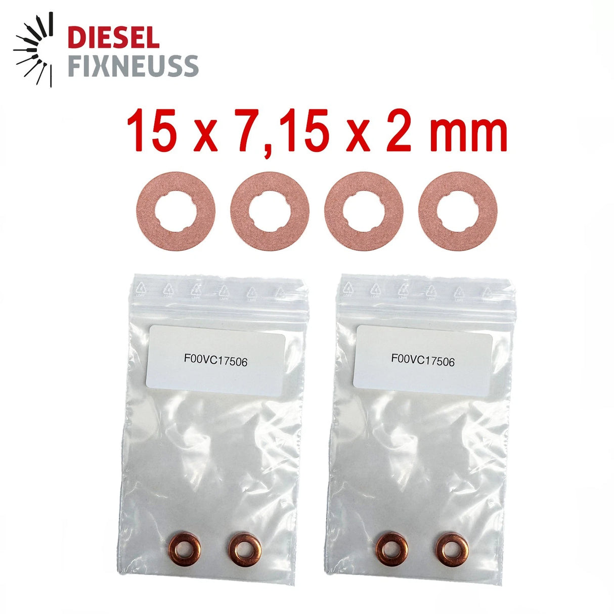 4x Kupfer Injektor Dichtring 15x7,15x2 mm – Injektor Dichtung