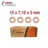 4x Joint d'injecteur cuivre 15x7,15x3 mm – Rondelle pare-feu