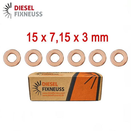 6x Kupfer Injektor Dichtring 15x7,15x3 mm – Injektor Dichtung