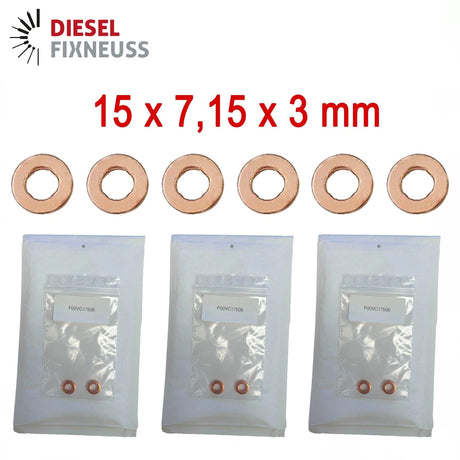 6x Kupfer Injektor Dichtring 15x7,15x3 mm – Injektor Dichtung